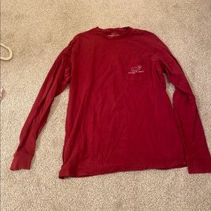 UNISEX Vineyard vines red long sleeve t shirt size small